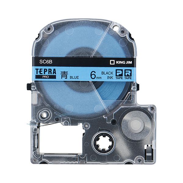 (まとめ) キングジム テプラ PRO テープカートリッジ パステル 6mm 青／黒文字 SC6B 1個 【×10セット】