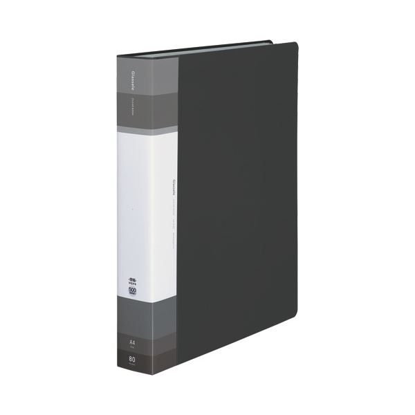 コクヨ クリヤーブック(Glassele) 固定式・背ポケット A4タテ 80ポケット ブラック ラ-GLB80D 1セット(4冊) 黒 送料無料の通販は 6,283円