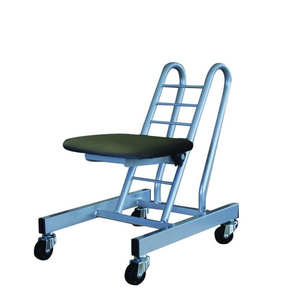 キャスターチェア (イス 椅子) 【ビニールレザークッションタイプ ブラック×シルバー】 幅335mm 日本製 国産 金属 スチール パイプ 黒