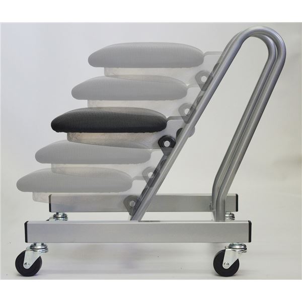 キャスターチェア (イス 椅子) 【ビニールレザークッションタイプ ブラック×シルバー】 幅335mm 日本製 国産 金属 スチール パイプ 黒