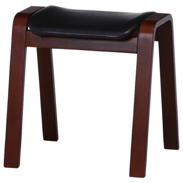 〔4個セット〕 オットマン 足置き 約幅440mm ハイタイプ 高い ブラウン 合皮 フェイクレザー スタッキングチェア (イス 椅子) 曲木 スツール バーチェア カウンターチェア リビング ダイニング 茶 送料無料の通販は