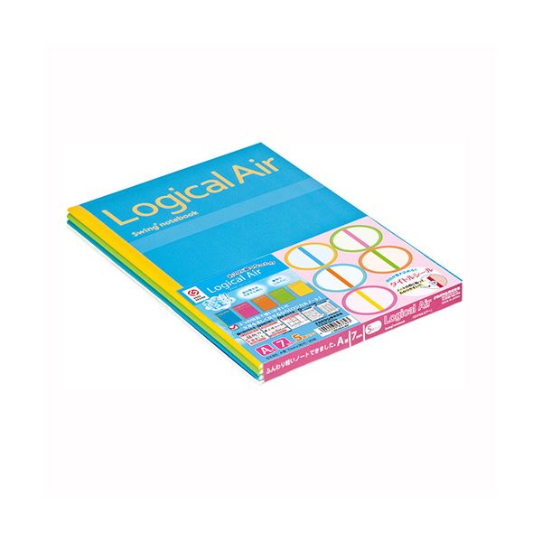 （まとめ） ロジカルエアー 軽量ノート/糸綴じノート セミB5判 A罫 5冊パック 【×10セット】 軽量で持ち運びに便利なセミB5判の糸綴じノート、従来より約20%軽くなったロジカルエアー 5冊パックでお得にご提供 送料無料の通販は 8,314円
