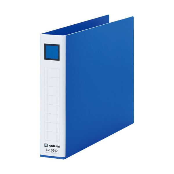 (まとめ) キングジム レバーリングファイルA5ヨコ 2穴 250枚収容 背幅33mm 青 6642アオ 1冊 【×30セット】 送料無料の通販は