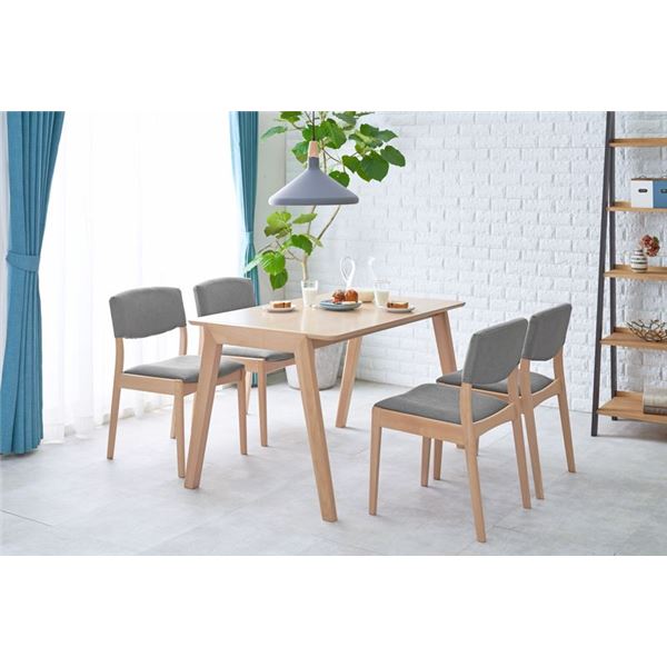 ダイニング5点セット 約幅120cm ナチュラル×グレー ダイニングテーブル×1 ダイニングチェア×4 組立品 リビング〔代引不可〕 ダイニング 5点セット 約幅120cm ナチュラル×グレー ダイニング