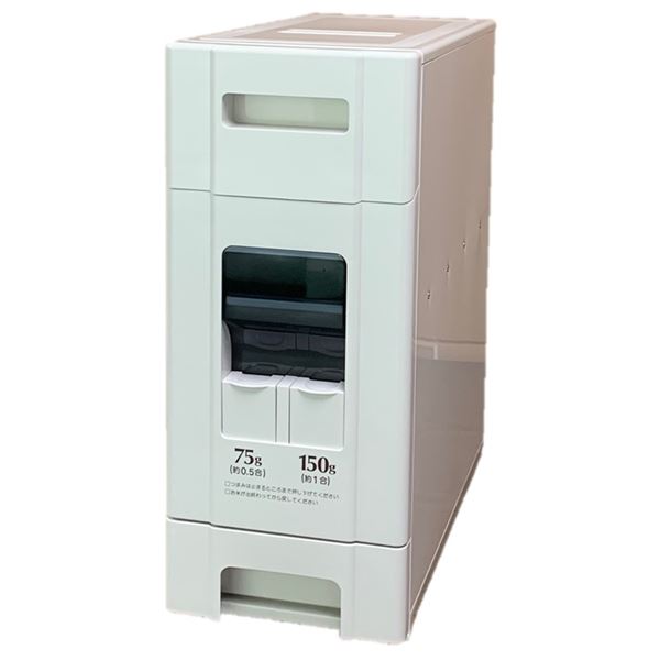 コンパクト ライスストッカー/米びつ 【マイルドホワイト 12kg整理 収納 0.5号計量可】 幅19cm 〔キッチン 台所〕 白 送料無料の通販は 8,136円