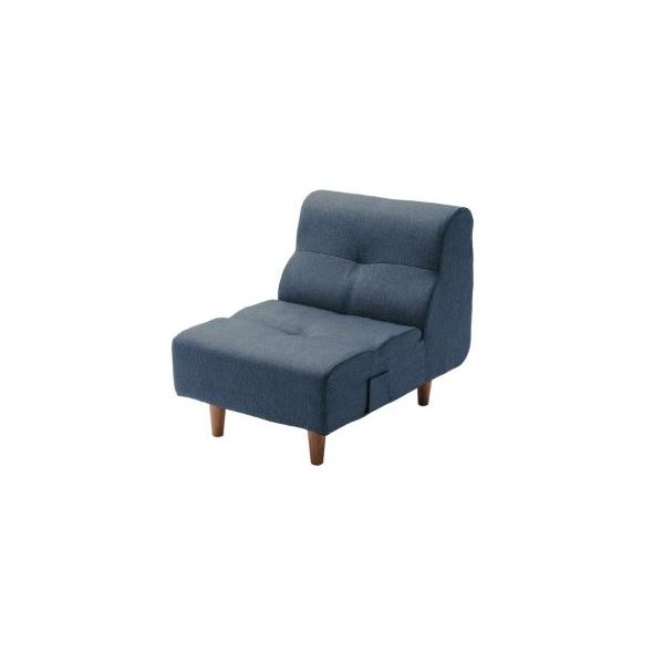 リビングダイニング ソファー 【1人掛け】 幅56cm ネイビー ファブリック 樹脂脚付 金属 スチール パイプ ウレタンフォーム 日本製 国産 送料無料の通販は