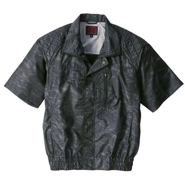 鳳皇 V5577 フルハーネス対応冷感半袖ブルゾン カモフラブラック 服のみ サイズM 黒 冷涼な風を纏い、フルハーネスにも対応する カモフラージュとブラックの融合が魅力の半袖ブルゾン サイズMでお届けします 黒 送料無料の通販は