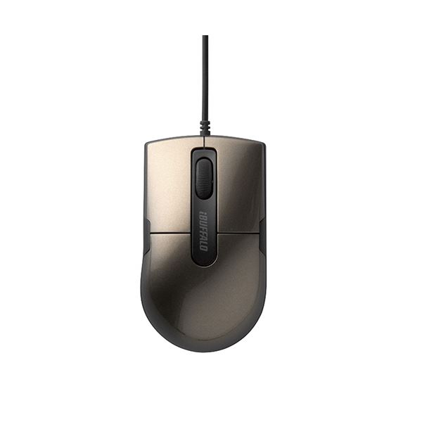 (まとめ) バッファロー 有線BlueLEDマウス静音 3ボタン Sサイズ ブラウン BSMBU26SSBW 1個 【×10セット】 茶