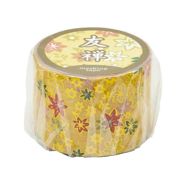 （まとめ）エヒメ紙工 友禅マスキングテープ 山吹【×20セット】 美しき日本の伝統、友禅柄の魅力が溢れる 彩り豊かな山吹色のマスキングテープが20セットでお得に手に入る 送料無料の通販は