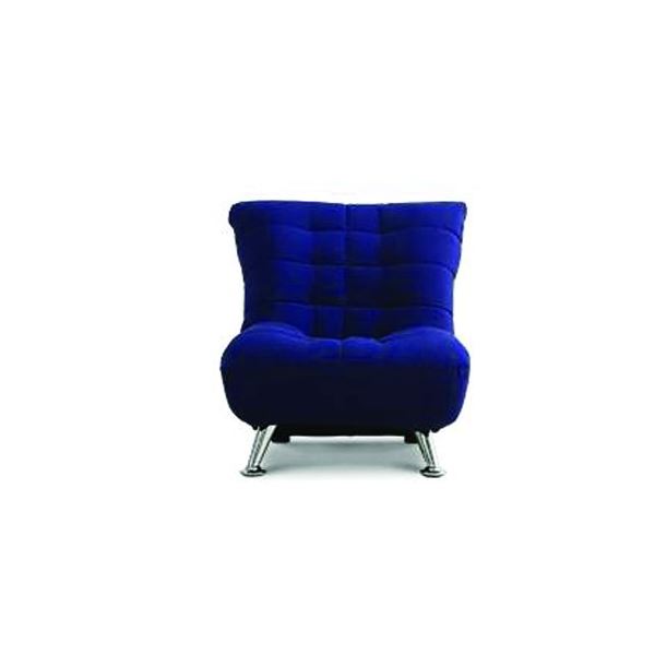 モダン ソファー 【1人掛け ネイビー 幅56cm】 木製 金属 スチール 製脚付き ウレタンフォーム 綿混張地 〔リビング ダイニング〕 送料無料の通販は