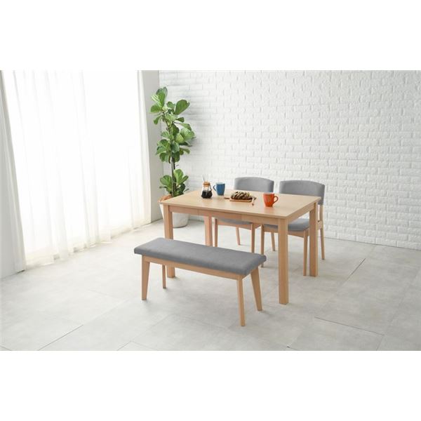 ダイニング 4点組 約幅120cm ナチュラル×グレー ダイニングテーブル ダイニング用テーブル 食卓テーブル 机 ×1 チェア (イス 椅子) ×2 ベンチ×1 引き出し2杯 組立品 送料無料の通販は 43,456円