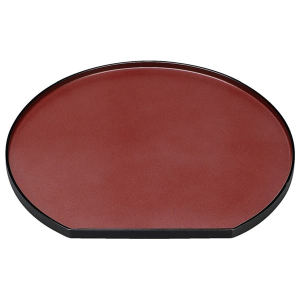 尺2 平泉寺半月盆/トレー 【茶乾漆塗 木】 364×335×15mm 木製 日本製 国産 〔和食 レストラン 居酒屋 店舗 お店〕 送料無料の通販は 10,223円