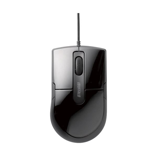 (まとめ) バッファロー 有線BlueLEDマウス 静音 3ボタン Mサイズ ブラック BSMBU26SMBK 1個 【×10セット】 黒 送料無料の通販は