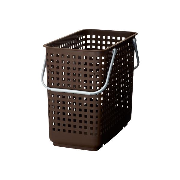 (まとめ) ランドリーバスケット/洗濯かご 【L ブラウン】 スタッキング可 SCB-12 『スカンジナビアスタイル』 【10個セット】 茶