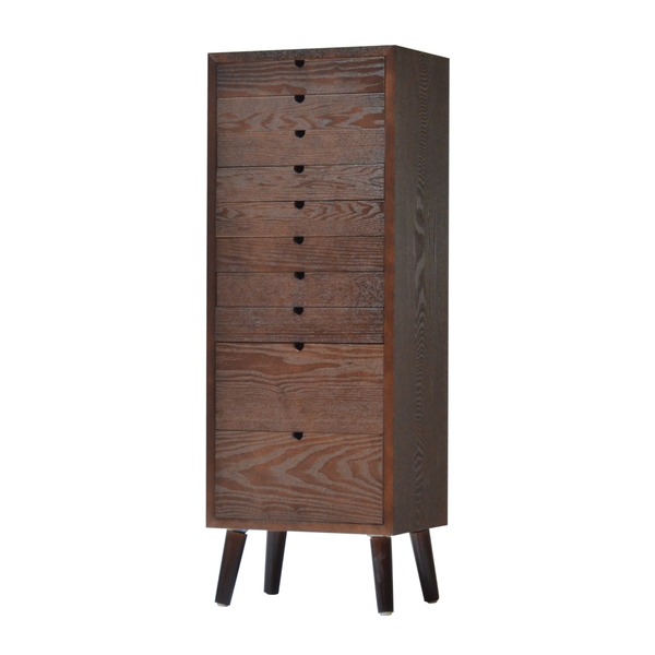 整理 収納 ケース レターケース 約幅360mm 10段タイプ ダークブラウン 木製脚付き 多段チェスト タンス キャビネット 組立品 リビング ダイニング 茶 送料無料の通販は