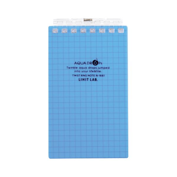 （まとめ） リヒトラブ AQUA DROPsツイストノート（メモサイズ） 125×72mm 8穴 5mm方眼罫 青 40枚 N-1661-8 1冊 【×30セット】 送料無料の通販は 10,690円