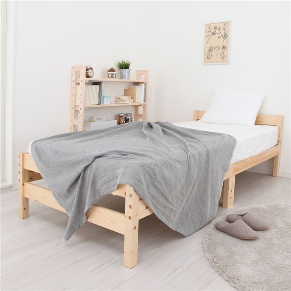 シングルベッド ボンネルコイルマットレス付 天然木 木製 すのこ 蒸れにくく 通気性が良い ベッド シングル ナチュラル 幅98cm 高さ調節可 ベッドフレーム 圧縮梱包 【組立品】 送料無料の通販は 26,037円