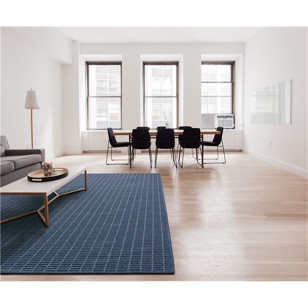 防炎 カーペット/絨毯 【江戸間3畳 ネイビー】 ホットカーペット・ロボット掃除機対応 日本製 国産 『ルシエ』 プレーベル 送料無料の通販は