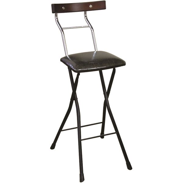 折りたたみ椅子 (イス チェア) 【リザードブラック×ブラック＋ダークブラウン】 幅34cm 日本製 国産 金属 スチール パイプ 黒 茶 送料無料の通販は 16,596円