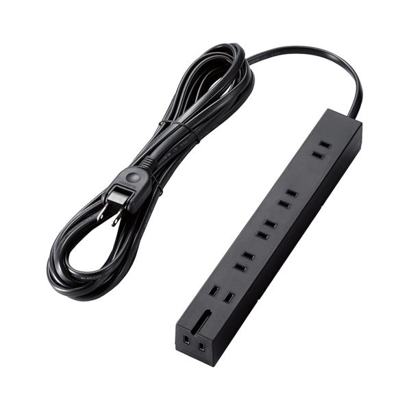 回転機能タップ/6個口（内3ピン1）/5m/ブラック T-KF01-2650BK 黒 革新的な回転機能で、転倒を防ぎ、ネジをしっかり固定し、吊ることもできる、さらにほこりからも守る 便利な6個口（内3ピン1）/5mのブラックタップ 黒 送料無料の通販は 5,119円