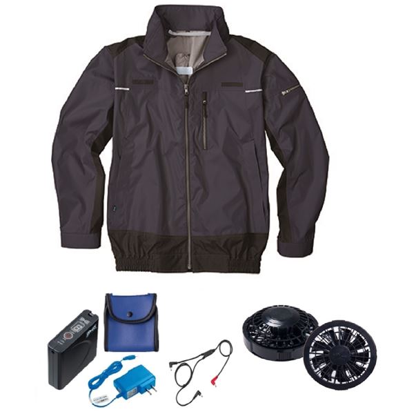 KU92110 空調服 R ポリエステル製 遮熱フルハーネス仕様 FAN2200B・RD9261・LISUPER1セット ダークブルー LL 青 送料無料の通販は