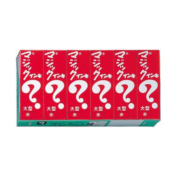 (まとめ) 寺西化学 油性マーカー マジックインキ 大型 大きい 赤 ML-T2-6P 1パック(6本) 【×10セット】