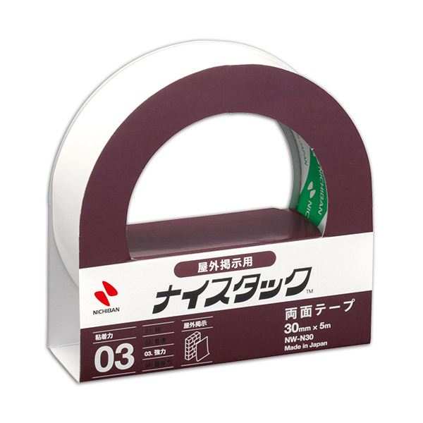 (まとめ) ニチバン ナイスタック 両面テープ 屋外掲示用 大巻 30mm×5m NW-N30 1巻 【×30セット】 屋外でもしっかりと貼り付く 頼れる両面テープ 大巻30mm×5m 30セットでお得 送料無料の通販は