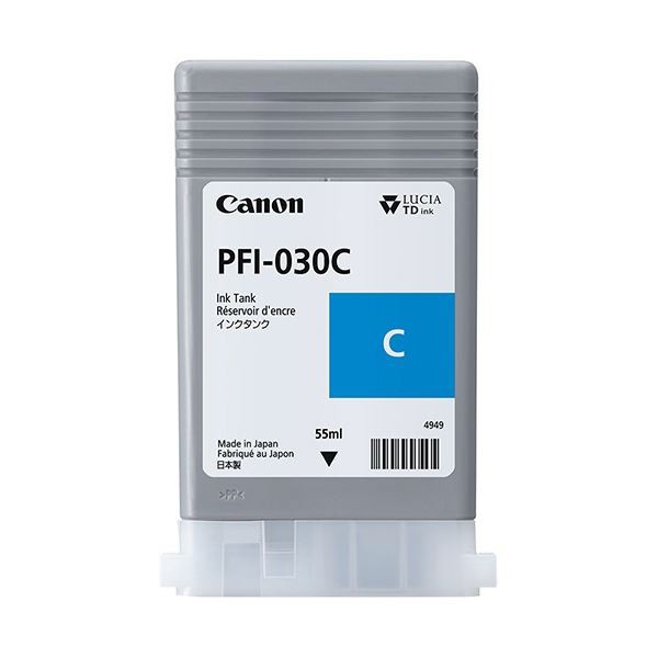 キヤノン インクタンク PFI-030C 顔料 シアン 55ml 3490C001 1個 驚くほどの55mlの容量で、シアンの深みと透明感が美しい仕上がりを実現する革新的な顔料インクタンク 送料無料の通販は