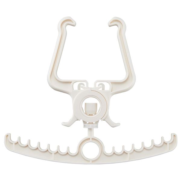 〔60個セット〕 洗濯ハンガー掛けフック 約幅245mm 室内用 ホワイト 鴨居・長押用フック はさんでハンガー 洗濯用品 白