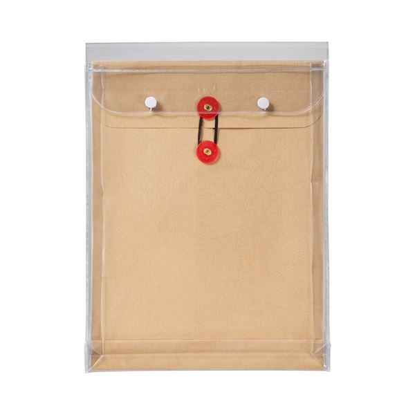 (まとめ) ピース マチヒモ付ビニール保存袋 レザック 角2 184g/m2 茶 業務用パック 912-30 1パック(3枚) 【×10セット】 送料無料の通販は