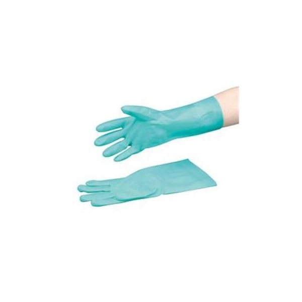 （まとめ）ニトリルラテックス手袋 全長 30cm 緑 LA-M 【×10セット】 グリーンカラーの30cm長ニトリルラテックス手袋、10セットでお得に 送料無料の通販は 8,899円