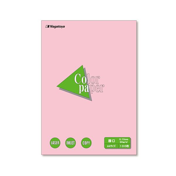 (まとめ) 長門屋商店 Color Paper A4 厚口 桃 ナ-3321 1冊（100枚） 【×10セット】 送料無料の通販は