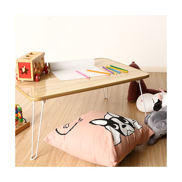 折りたたみテーブル ローテーブル 机 低い ロータイプ センターテーブル 約幅75cm ナチュラル×ホワイト 金属 スチール コンパクトサイズ リビング ダイニング 白 送料無料の通販は 6,948円