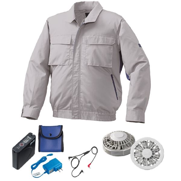 KU92030 空調服 R 綿・ポリ混紡 横ファン FAN2400SPBB・CBB500ロング