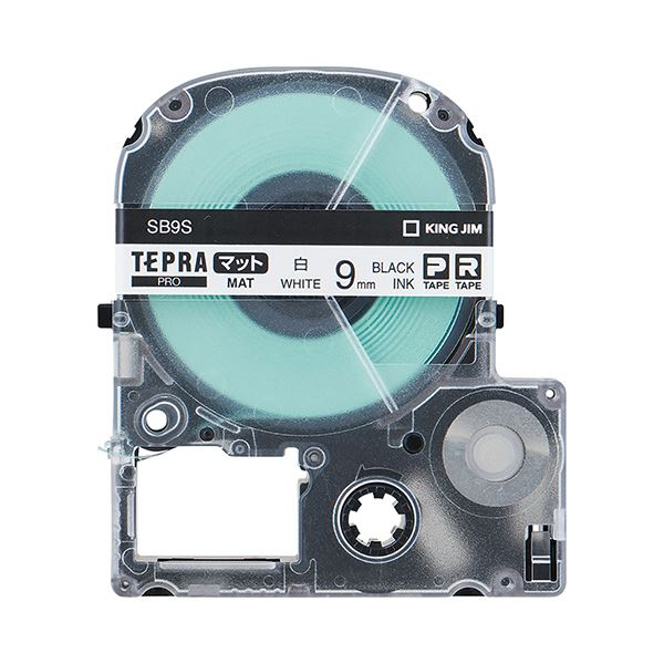 (まとめ) キングジム テプラ PRO テープカートリッジ マットラベル 9mm 白／黒文字 SB9S 1個 【×10セット】