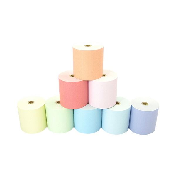 小林 カラーサーマルロール紙 80mm幅×63m巻 8色セット(各色1本入) 23-550400-08 1箱(8巻) 鮮やかな色彩が目を引く 多彩なカラーロール紙セット 幅広80mm×長さ63mの8色セット 1箱に8巻 送料無料