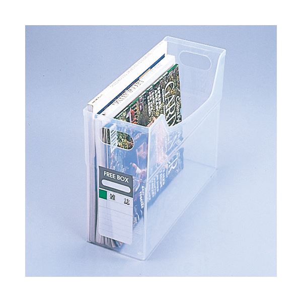 （まとめ）ライオン事務器 フリーボックス PP製 A4ヨコ 背幅127mm 透明 CS-110P 1個 【×10セット】 整理の達人 書類や小物をスマートに収納 透明なA4ヨコフリーボックス、背幅127mmで便利 10個セットでお得 送料無料の通販は