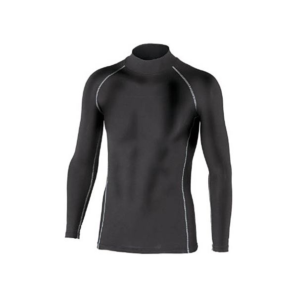 (まとめ) おたふく手袋 BTパワーストレッチ ハイネックシャツ ブラック L JW-170-BK-L 1枚 【×5セット】 黒