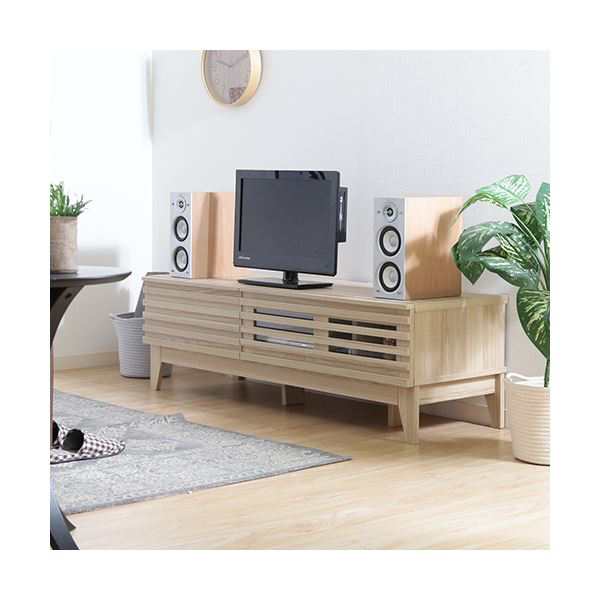 テレビ台 ローボード 約幅120cm ナチュラル AV機器整理 収納 対応 コード穴 引き出し 脚付き ライン リビング ダイニング 送料無料の通販は