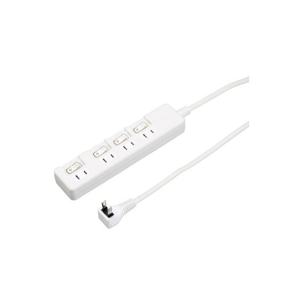 (まとめ）YAZAWA 4個口節電タップ2mホワイトH8S442WH【×2セット】 白 省エネタップで電気代節約 4口コンセント2mホワイトセット×2 電力効率アップでエコライフを応援 白 送料無料の通販は