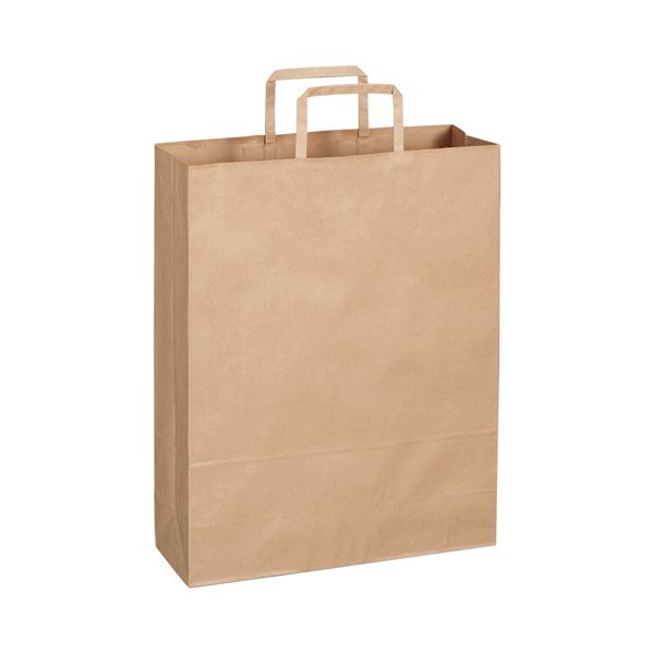 TANOSEE 紙手提袋 平紐 大ヨコ320×タテ400×マチ幅115mm 茶無地 1セット（300枚：50枚×6パック） 送料無料の通販は 8,528円