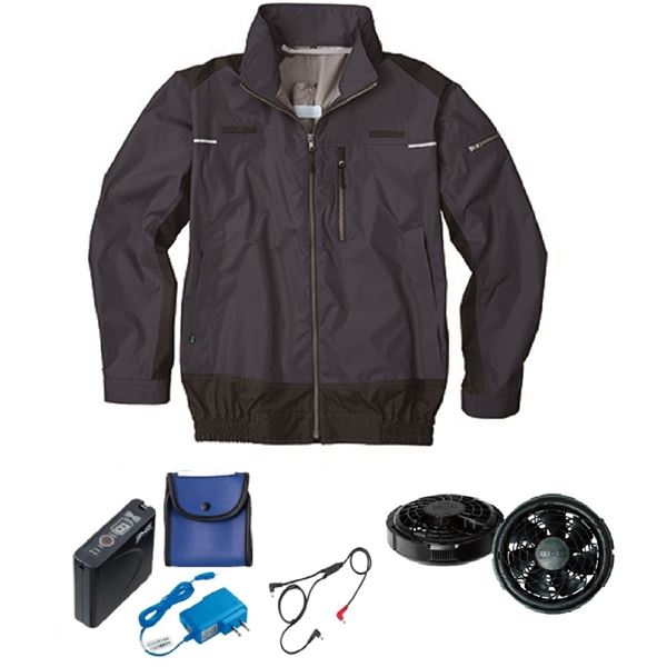 KU92110 空調服 R ポリエステル製 遮熱フルハーネス仕様 FAN2300B・RD9261・LISUPER1セット ダークブルー M 青 送料無料の通販は