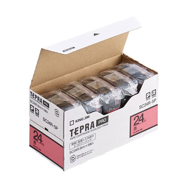 KING JIM テプラ　赤　24mm 12mm SC24R※ Amazon | キングジム テープカートリッジ テプラPRO 24mm SC24R