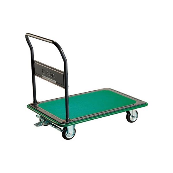 TRUSCO 固定ハンドルタイプ プレス製運搬車 200kg ブレーキ付 116SEBN 1台 組立品 頼れるパートナー 頑丈なハンドル付き運搬車200kg ブレーキ付きで安心 お客様組立116SEBN 送料無料の通販は