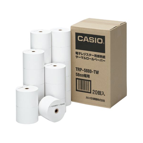 カシオ ロールペーパー20個入り TRP-5880-TW 信頼性と効率性を兼ね備えた新時代のロールペーパー 最高品質でスムーズな印刷と長時間使用 経済的な20個セットでコスト削減 革新的なビジネスパートナー 送料無料