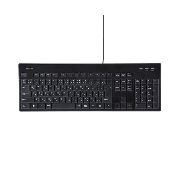 (まとめ) バッファロー USB接続有線スタンダードキーボード 丸洗い対応モデル ブラック BSKBU12BK 1台 【×5セット】 黒 送料無料の通販は