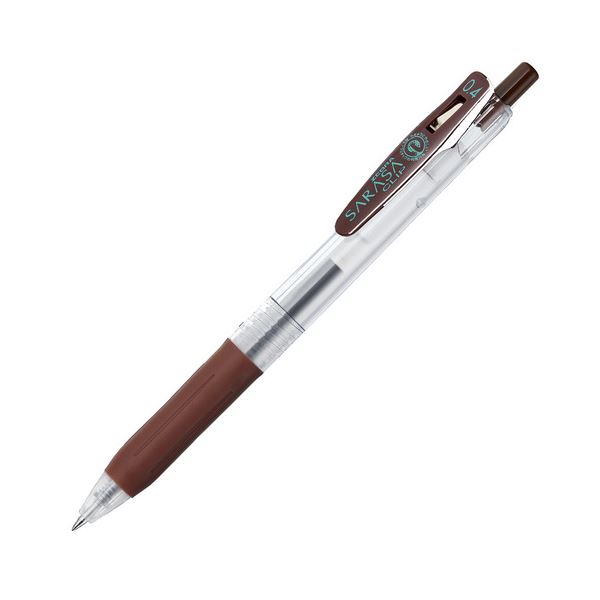 まとめ) ゼブラ ゲルインクボールペン サラサクリップ 0.4mm 茶