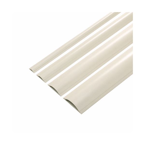 (まとめ) ケーブル 配線 カバー幅90mm×長さ1m アイボリー CA-R90 1本 【×10セット】 乳白色 安全を守り、ケーブルを守る 広幅90mm×長さ1mのアイボリーケーブルカバー10本セット 乳白色 送料無料の通販は