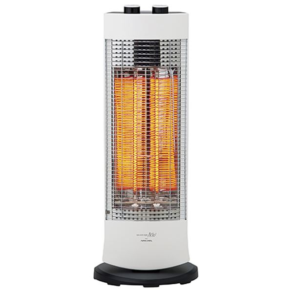 足元ヒーター 暖房器具 幅30cm パールホワイト 速暖性 2段階出力切替 転倒OFF 軽量 ハンドル付 ダブルカーボンヒーター リビング 白 送料無料