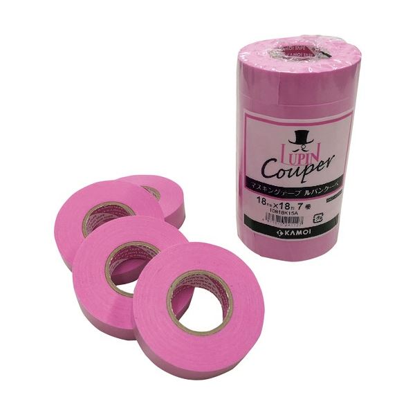 (まとめ) カモ井加工紙 マスキングテープ 建築用 50mm×18m ピンク LUPINCOUPER-50 1パック(2巻) 【×3セット】 送料無料の通販は